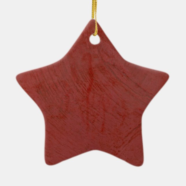 Red Venetian Plaster Faux Finish Ceramic Tree Decoration (Back)