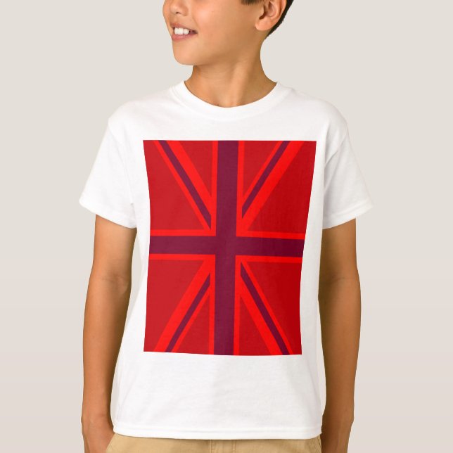 Red Version British Union Jack Decor T-Shirt (Front)