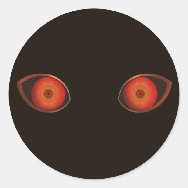 Red Very Evil Eyes Classic Round Sticker (Front)