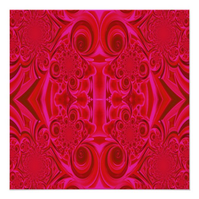 Red Vibrant Swirl Perfect Poster (Front)