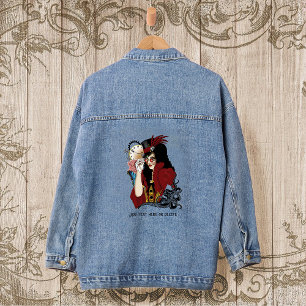 Red Victorian Steampunk Lady Vintage Octopus Denim Jacket