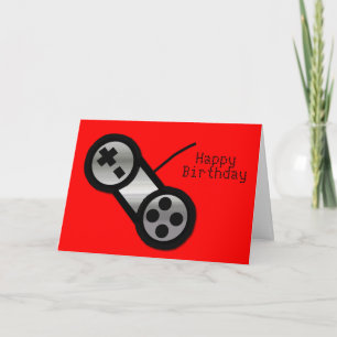 Red Vidoe Gaming Birthday Card