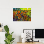 Red Vineyard at Arles by Vincent van Gogh Poster<br><div class="desc">Vincent van Gogh - Red Vineyard at Arles,  1888. 
Vincent Willem van Gogh (1853-1890) was a Dutch Post-Impressionist painter who posthumously became one of the most famous and influential figures in Western art history.</div>