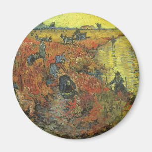 Red Vineyard by Vincent van Gogh, Vintage Fine Art Magnet