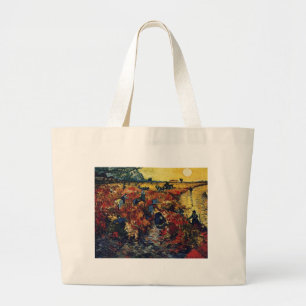 Red Vineyard, Van Gogh, 1888 Large Tote Bag