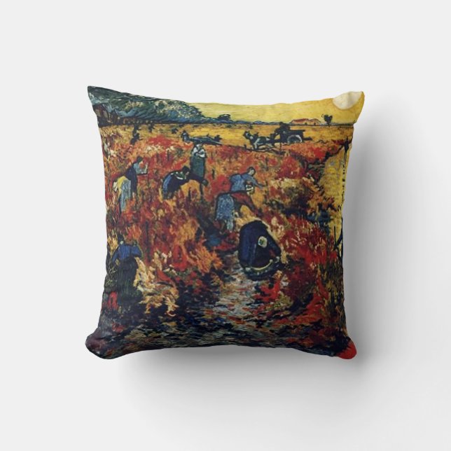 Red Vineyard, Vincent van Gogh Cushion (Front)