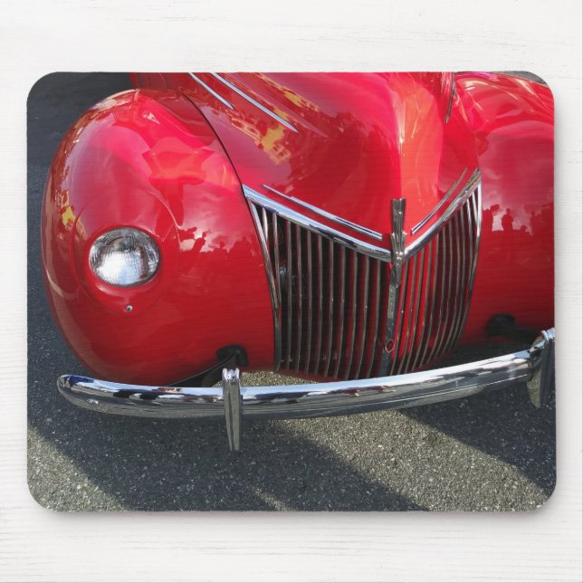 Red Vintage 1930s auto Mouse Pad (Front)