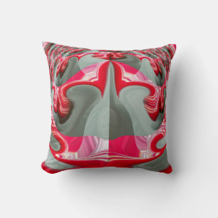 Red Vintage African Motif Print Pattern Art Design Cushion