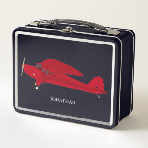 Red Vintage Airplane Lunchboxes Lunch Boxes