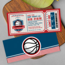 Red Vintage Basketball Ticket Birthday Party