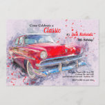 Red Vintage Car Invitation<br><div class="desc">A man's invitation featuring a red vintage car in a grunge design. (Pix). The card is easy to customise with your wording, font and font colour.Not exactly what you're looking for? All our products can be custom designed to meet your needs at no extra charge.Simply contact us at askcottonlamb@gmail.com.Coordinating products...</div>