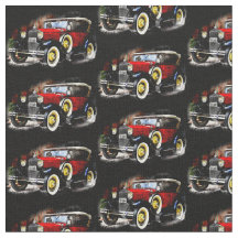 Red Vintage Car on Black 