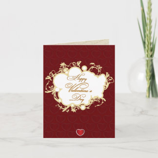 Red Vintage Elegant Valentines Day Card