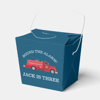 Red Vintage Fire Truck/Fire Engine Favour Box
