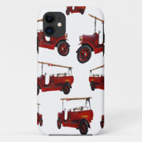 Red Vintage Fire Truck Pattern,