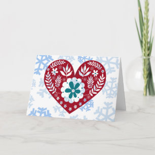 Red Vintage Heart Valentine Love Greeting Card