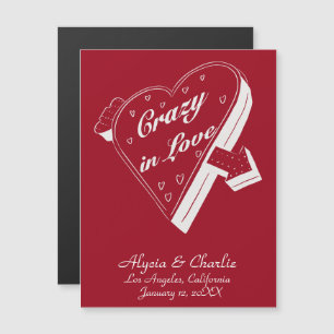 Red Vintage Hearts magnetic invitation wedding