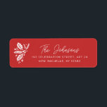 Red Vintage Holly Christmas Holiday Return Address Return Address Label<br><div class="desc">Featuring our original hand-drawn hollies with a vintage feel and a red background. All colours are customisable with the edit tool.</div>