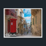 Red vintage mail box in Malta Postcard<br><div class="desc">Red vintage old fashioned mail box on narrow street with stairs in Valletta,  Malta</div>