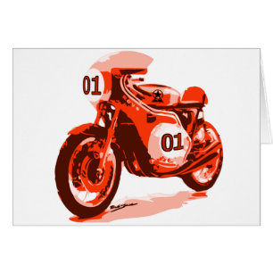 Red Vintage Racing Motorcycle