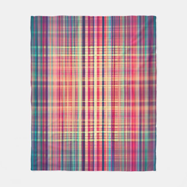 Red vintage rough stripes pattern fleece blanket (Front)