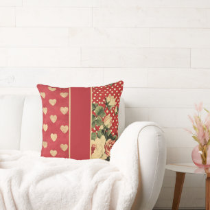 Red Vintage Shabby Chic  Cushion