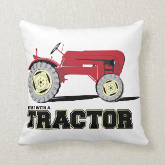 Red Vintage tractor Cushion