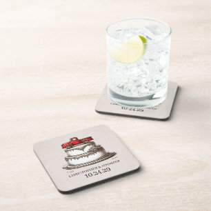 Red Vintage Truck Coaster