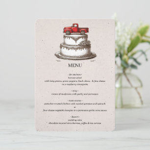 Red Vintage Truck Menu