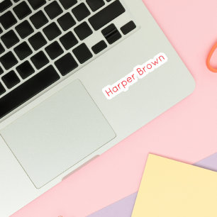 Red Vinyl Personalised Name Sticker