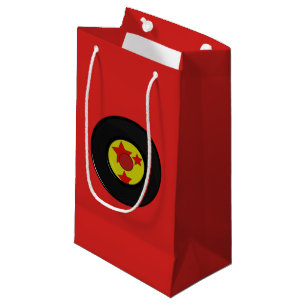 Red Vinyl Record. Small Gift Bag