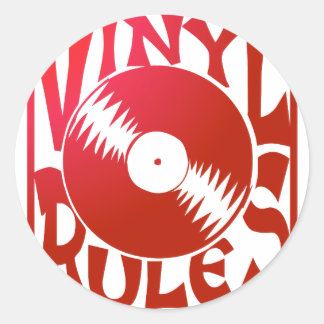Red Vinyl Rules, ok? Classic Round Sticker
