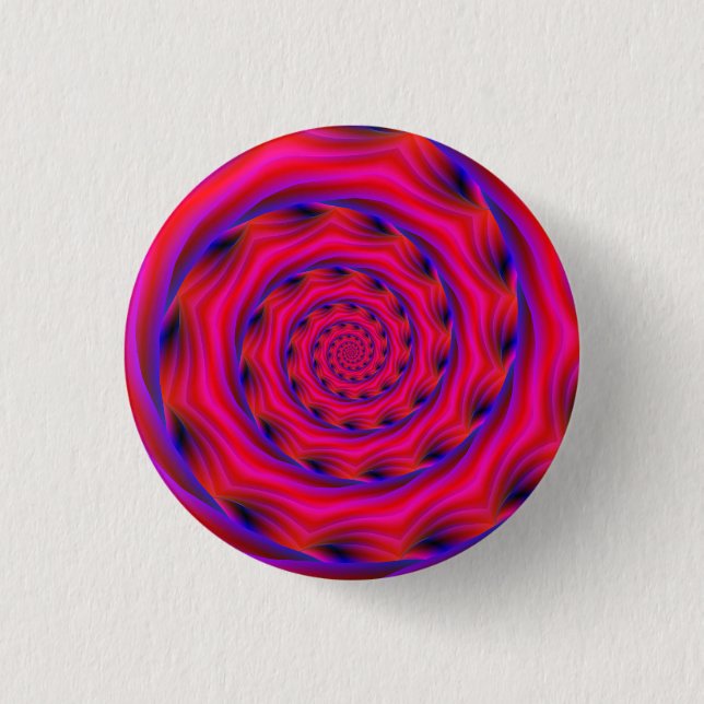 Red Violet and Blue Spiral 3 Cm Round Badge (Front)