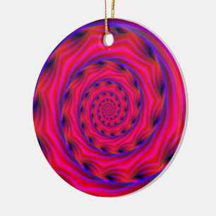 Red Violet and Blue Spiral Ceramic Tree Decoration