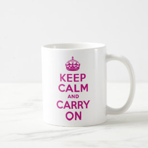 Red-Violet Keep Calm and Carry On Coffee Mug