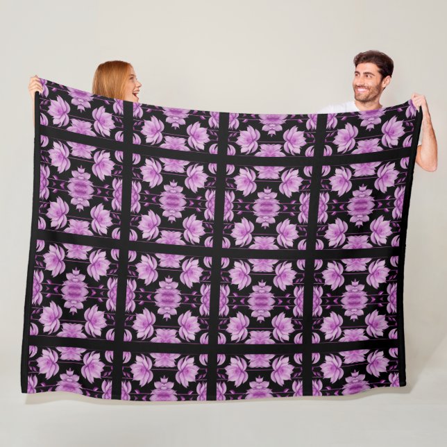 Red-violet Lotus Fleece Blanket (In Situ)