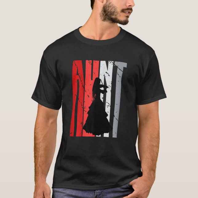 Red Violin Aunt Violinist Girls Plays The Violin O T-Shirt (Front)