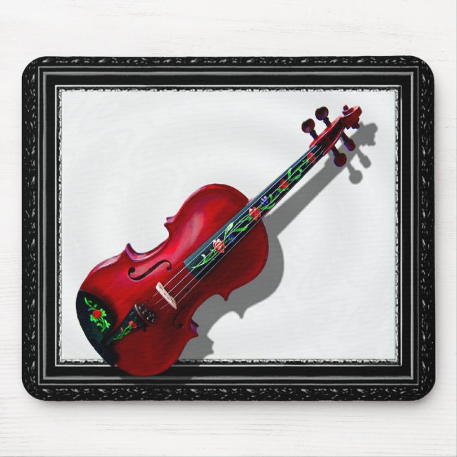 RED VIOLIN -MOUSEPAD-IN BLACK FRAME MOUSE PAD (Front)
