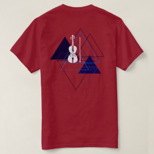 Red violin with name minimal and modern Violinist T-Shirt