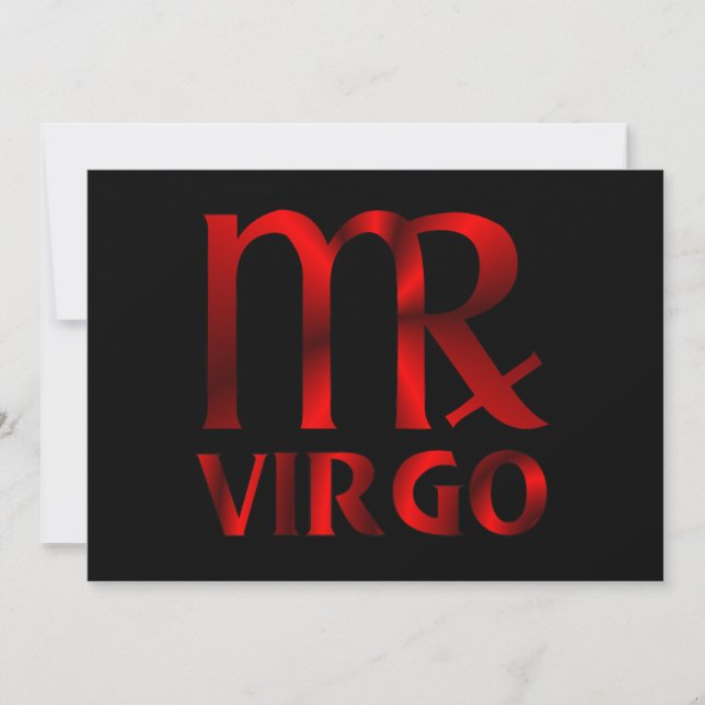 Red Virgo Horoscope Symbol Invitation (Front)
