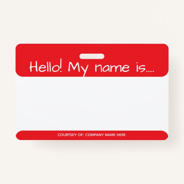 Red Visitor ID Badge (Front)