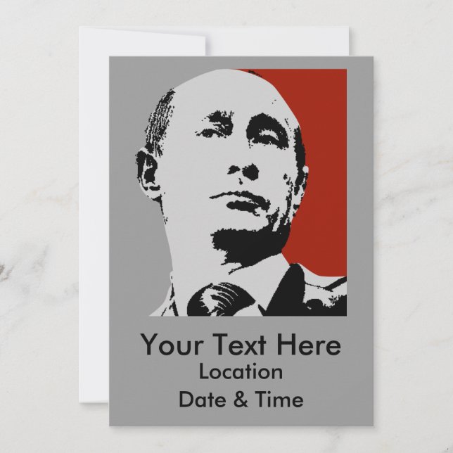 Red Vladimir Putin Invitation (Front)