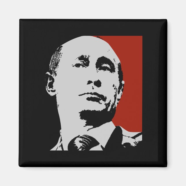 Red Vladimir Putin Magnet (Front)