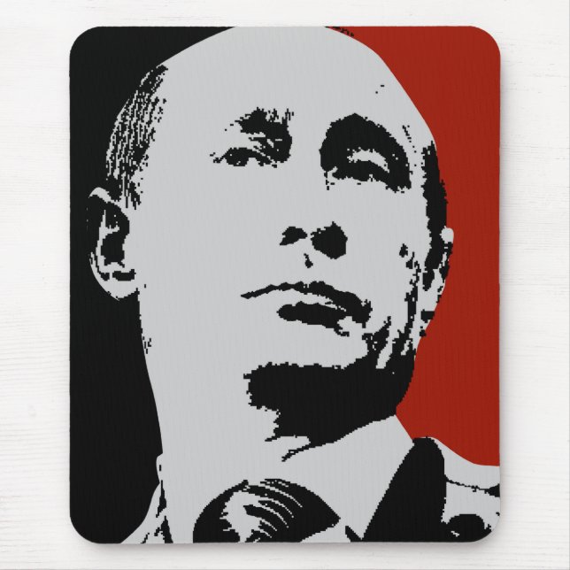 Red Vladimir Putin Mouse Pad (Front)