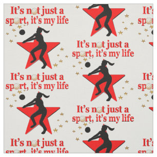 RED VOLLEYBALL IS MY LIFE DESIGN FABRIC