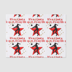 RED VOLLEYBALL IS MY LIFE DESIGN TISSUE PAPER