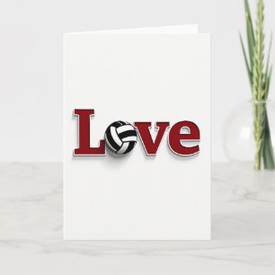 Red Volleyball Love Card