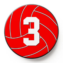 Red Volleyball Player Custom Number Personalised