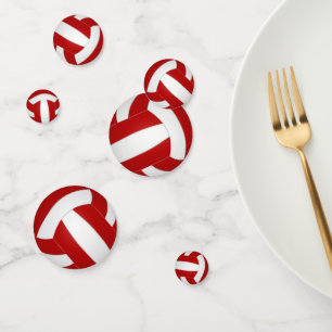 red volleyball team colours sports party confetti