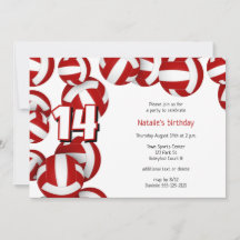 red volleyballs girls boys birthday party